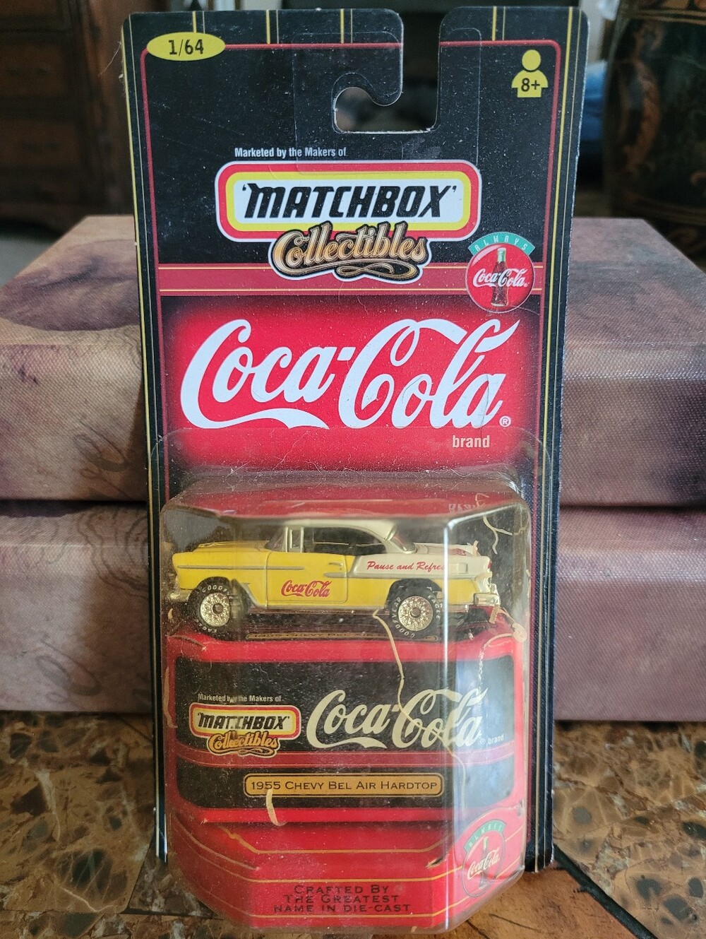 Matchbox Collectibles Coca-Cola 1955 Chevy Bel Air Hardtop - Yellow & White